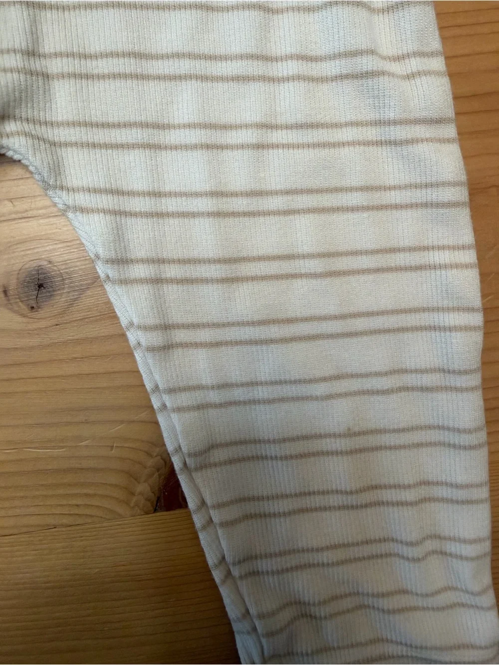 Angel Dear Cream & Tan Striped Romper